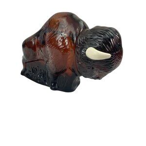 Avon American Buffalo Deep Woods Original BoxAfter Shave 5 Fl Oz Collectible Gla